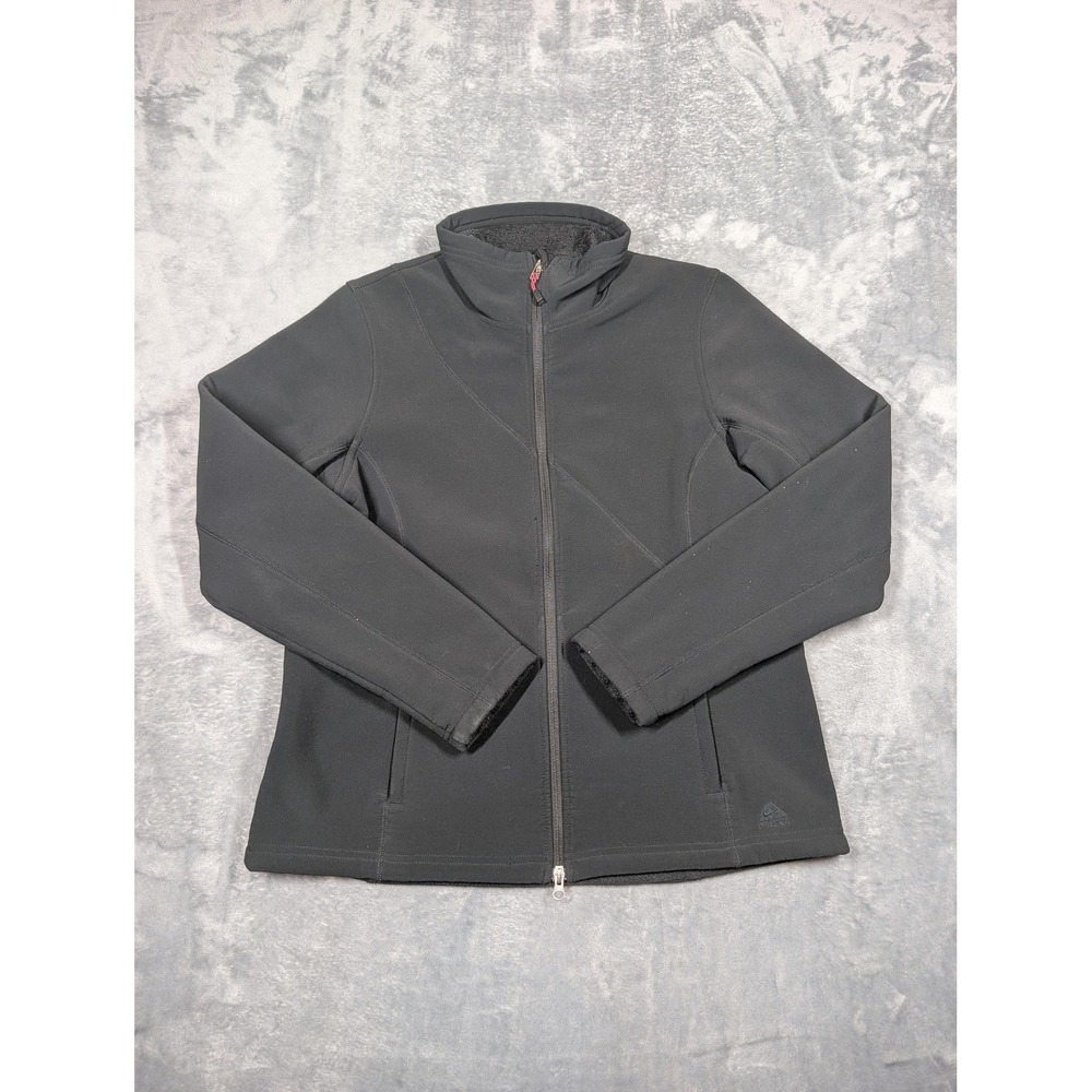 ACG Jacket Womens Large Black Softshell Full Zip Fleece Lined Hiking Outdoor
